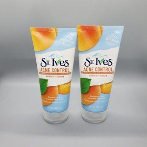 2 St. Ives Acne Control Apricot Scrub, 6oz Salicylic Acid EXP 9/22